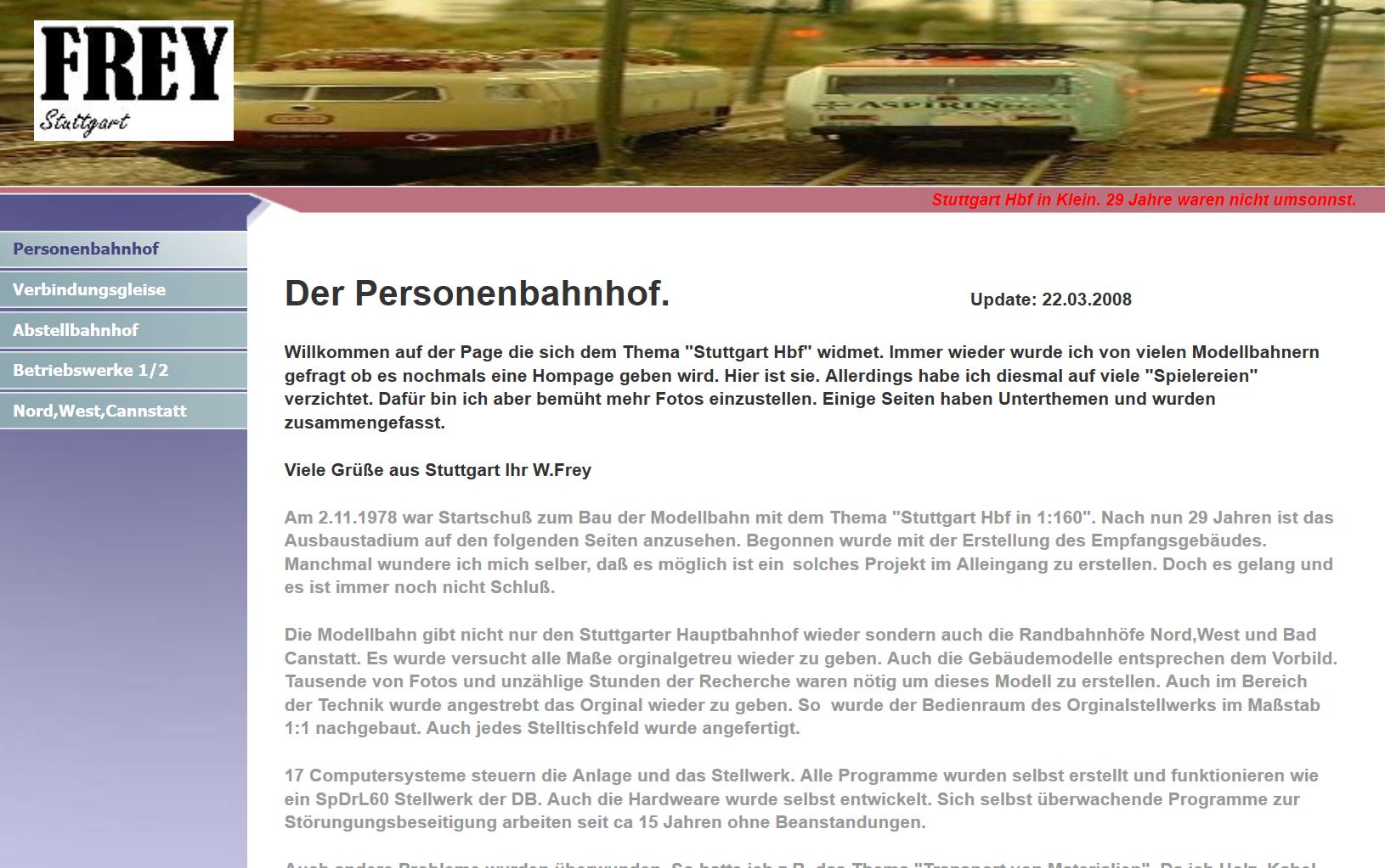 Screenshot der Website von Wolfgang Frey